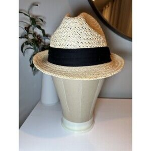 Straw Fedora Hat Women’s  Medium (21”) Summer Sun Cap Resort Wear
